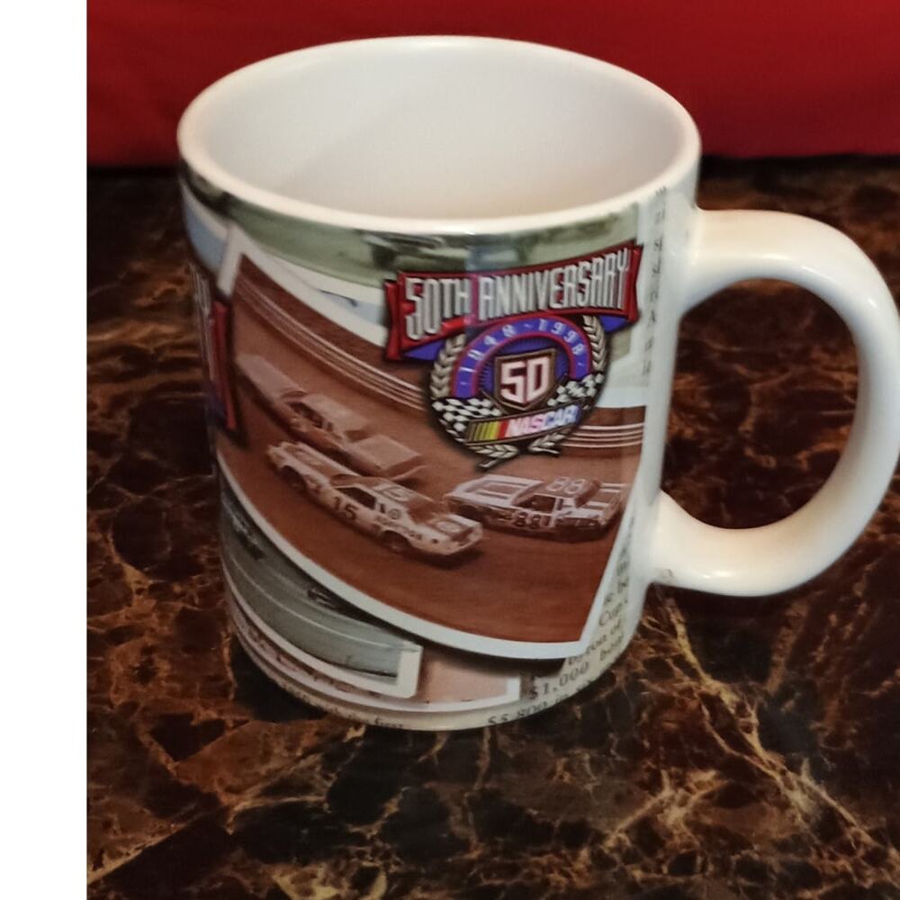 Vintage Nascar 50th Anniversary Photo Collage Coffee Mug - 12oz / 1998